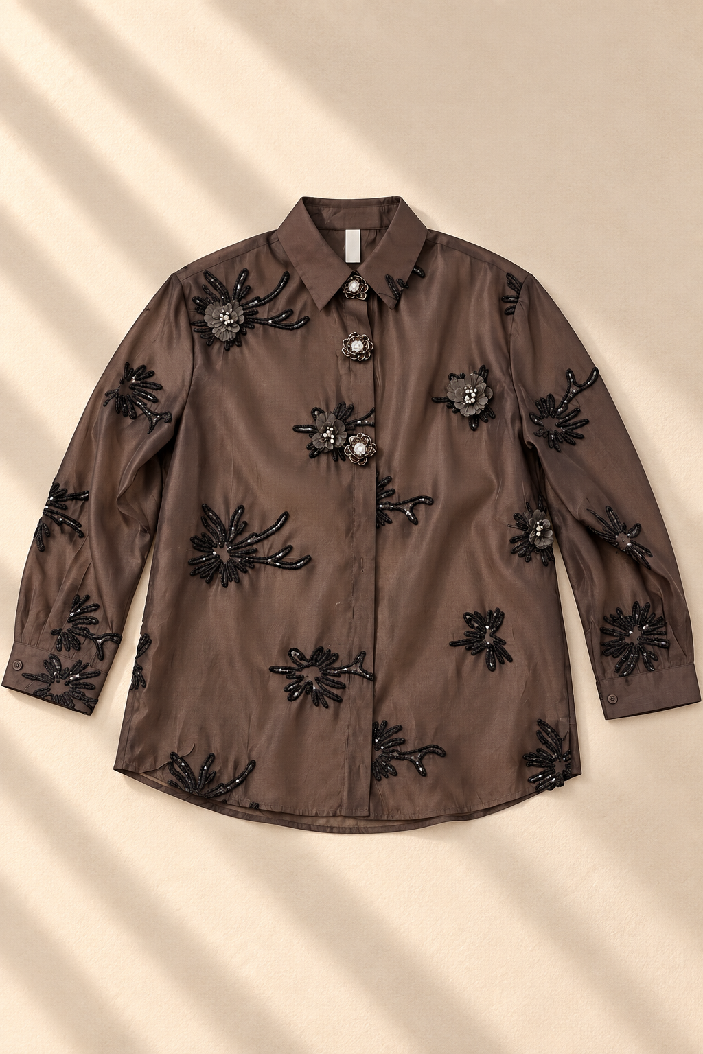 Zaria Floral Shirt – Brown