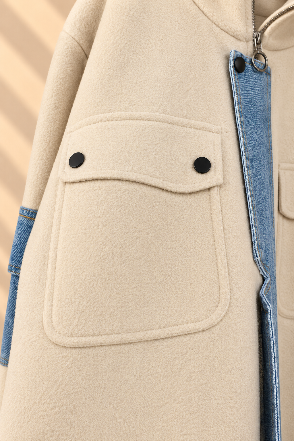 Bexley Denim Trim Jacket – Cream