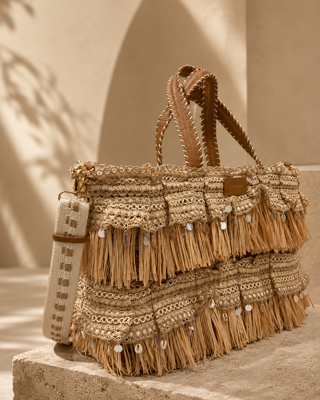 Santorini Fringe Beach Tote