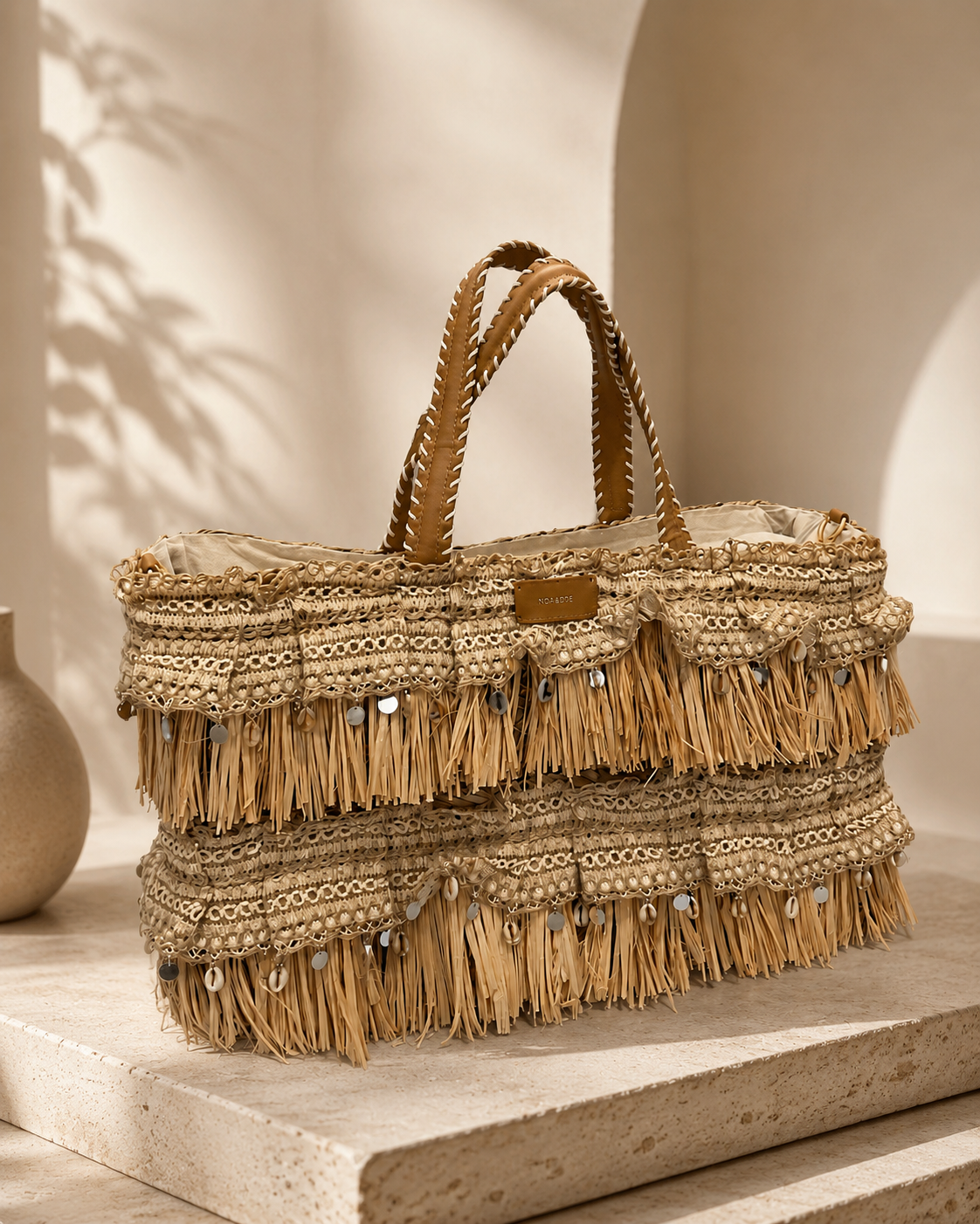 Santorini Fringe Beach Tote