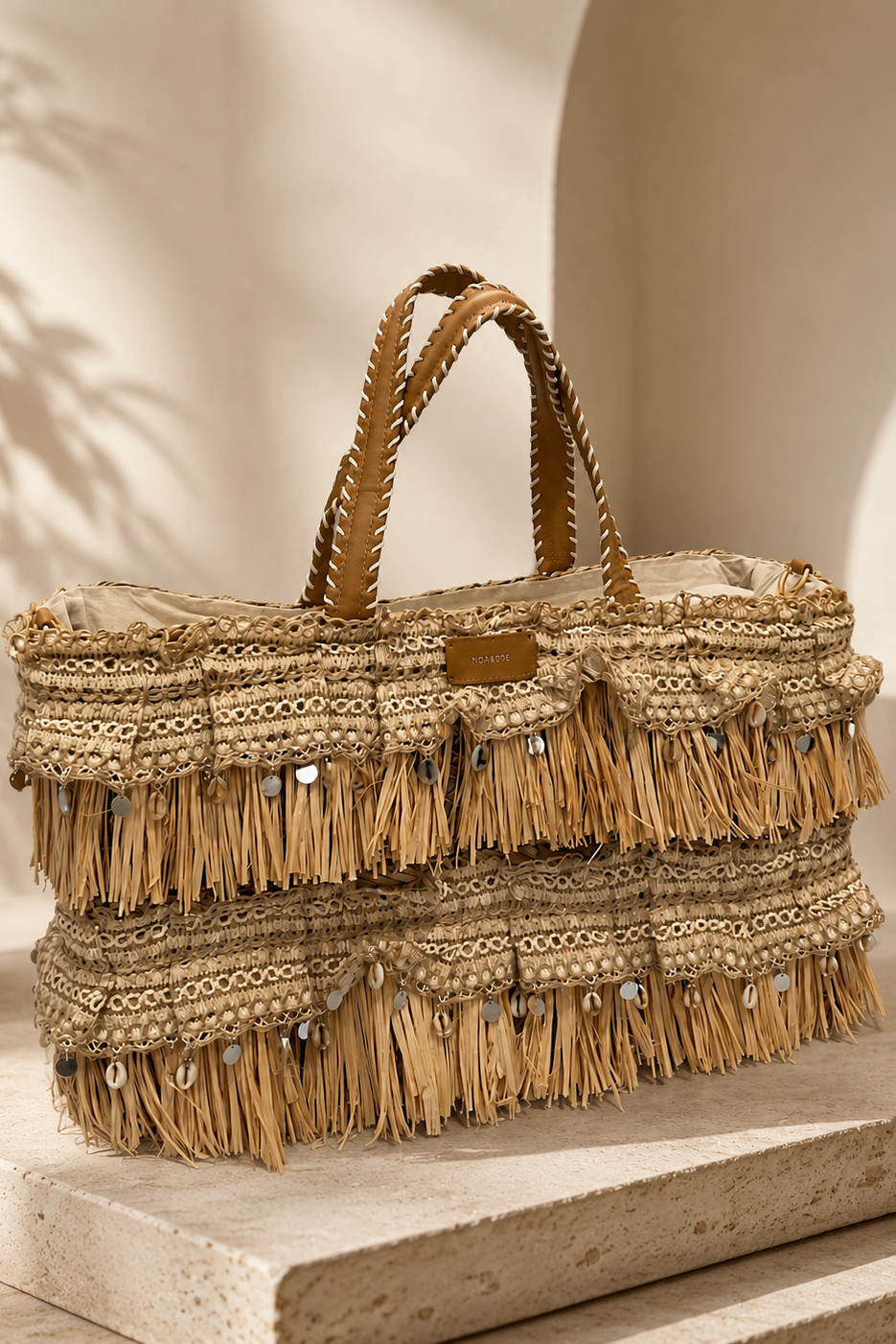 Santorini Fringe Beach Tote