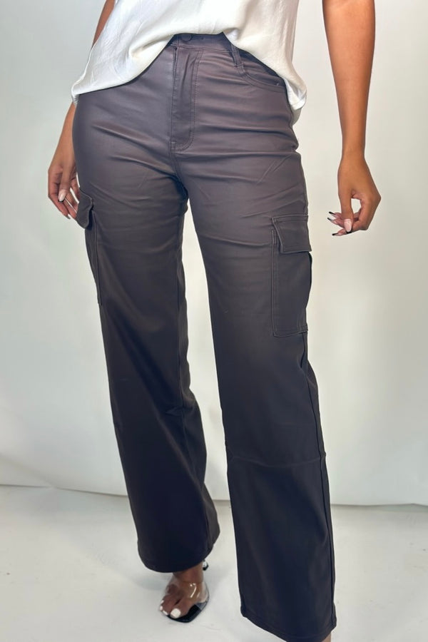 GRACE COATED CARGO TROUSERS