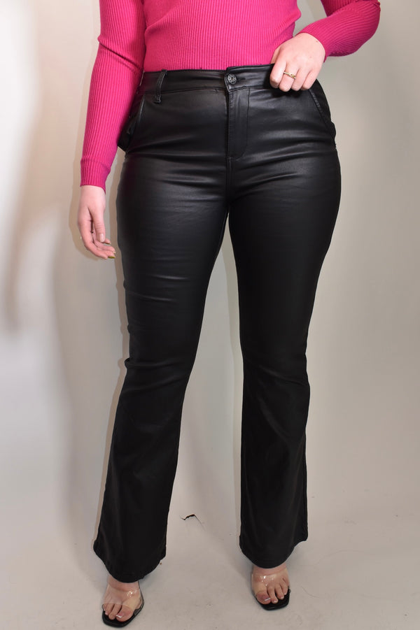 TERESA FLARE COATED TROUSERS