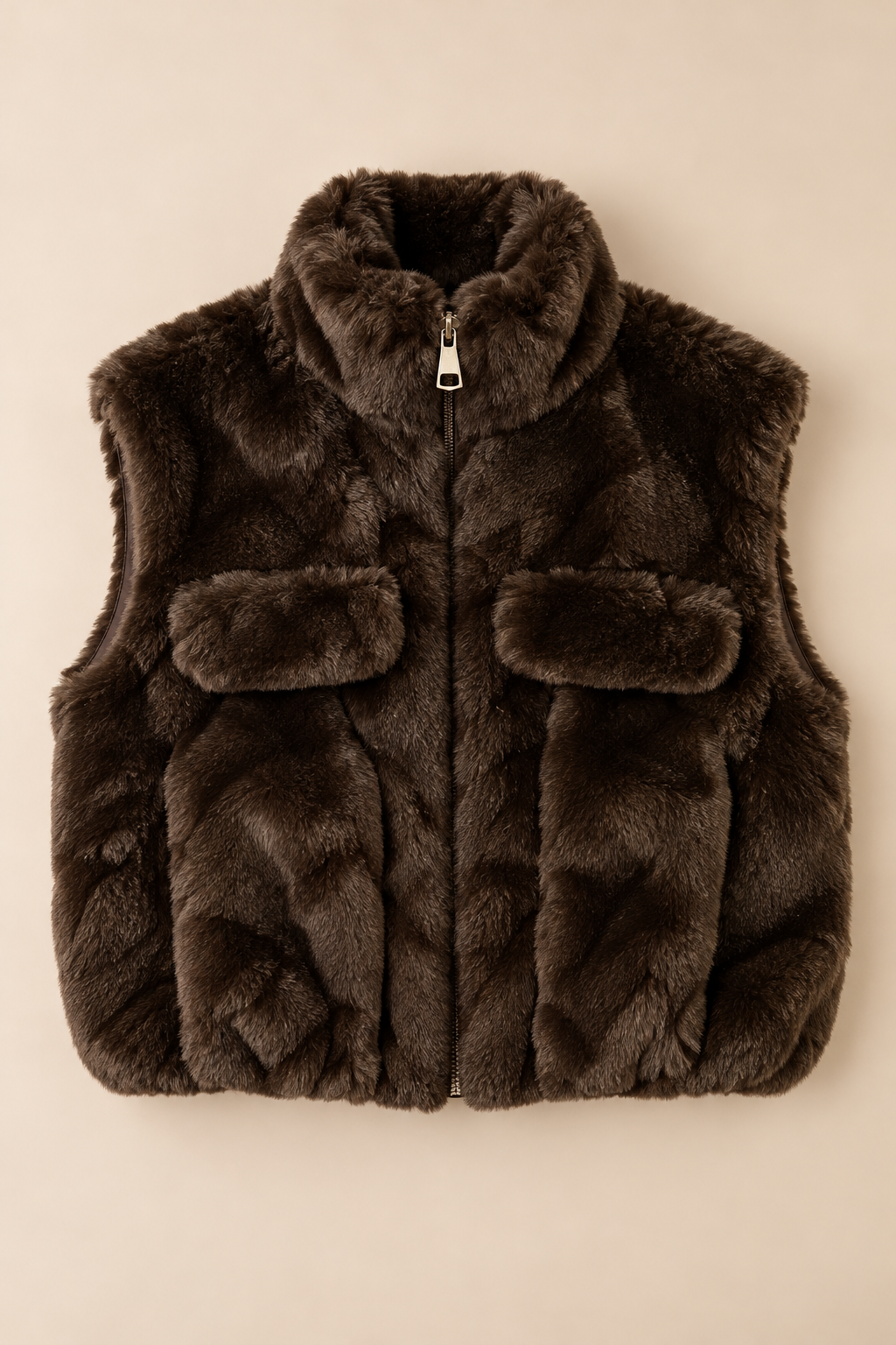 Alessia Faux Fur Gilet – Chocolate