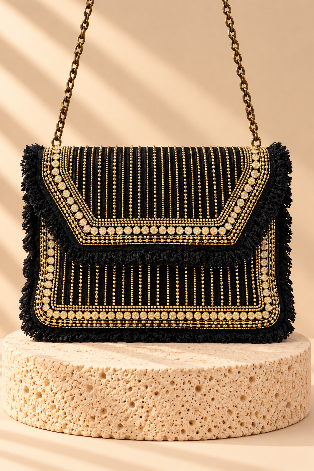 Amara Embellished Fringe Bag