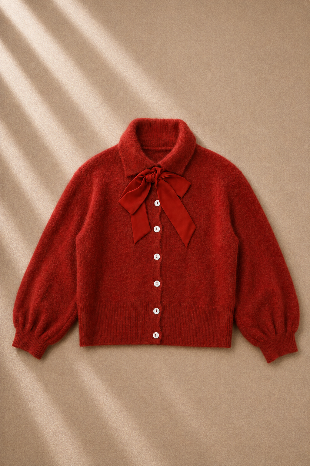Amélie Bow Cardigan – Red