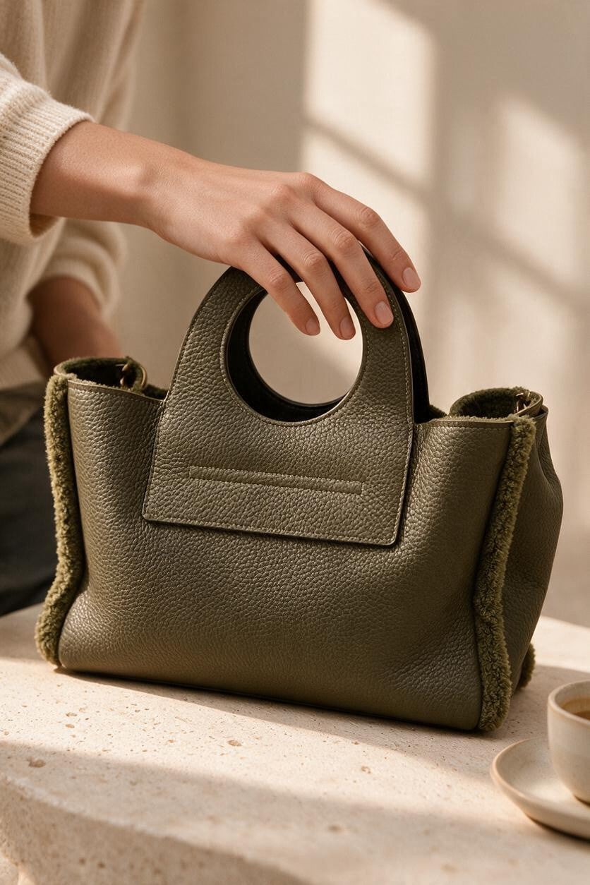Arden Shearling Trim Bag