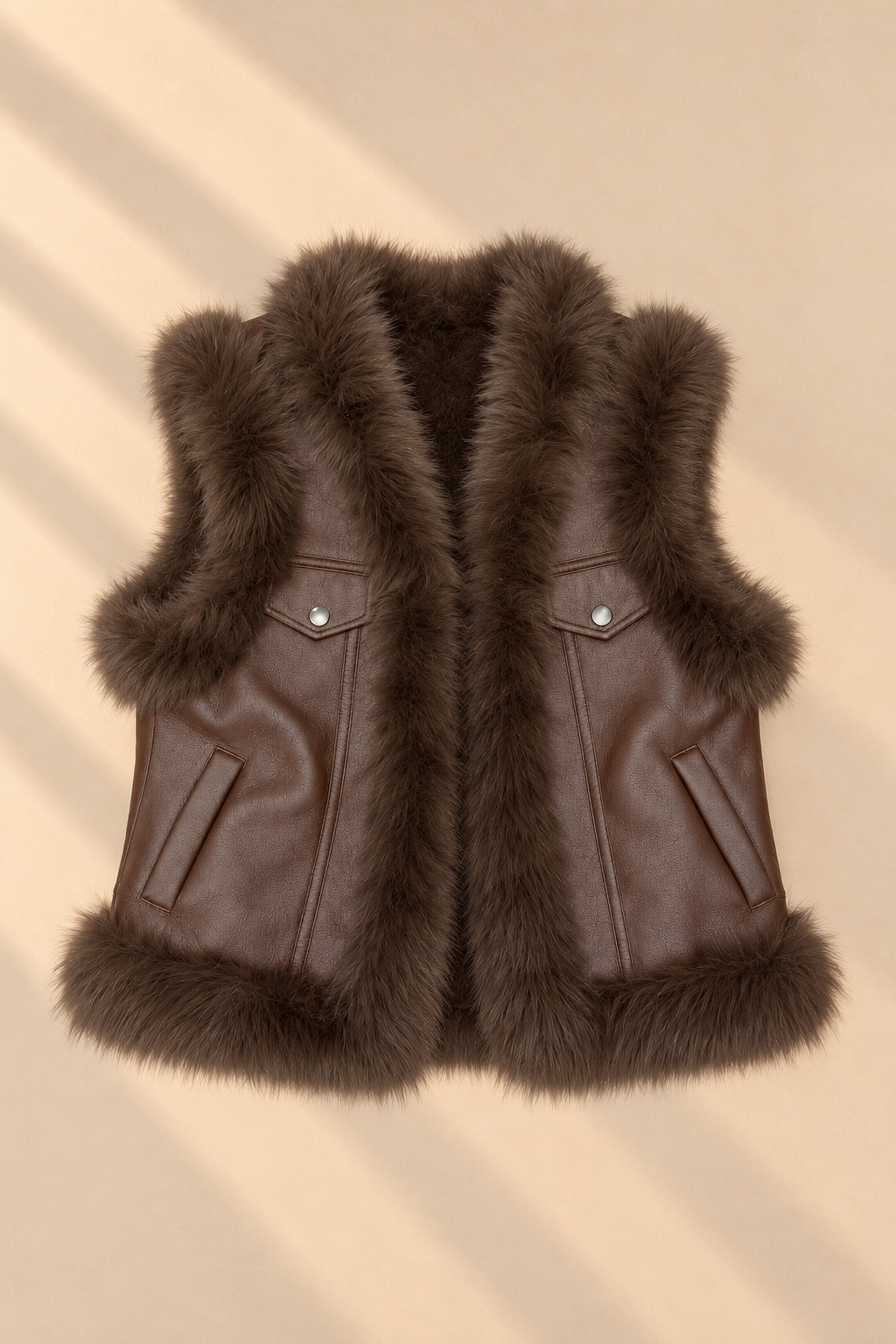 Aspen Faux Fur Gilet – Mocha