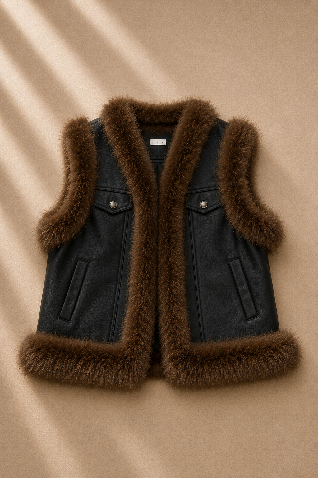 Aspen Faux Fur Gilet – Chocolate