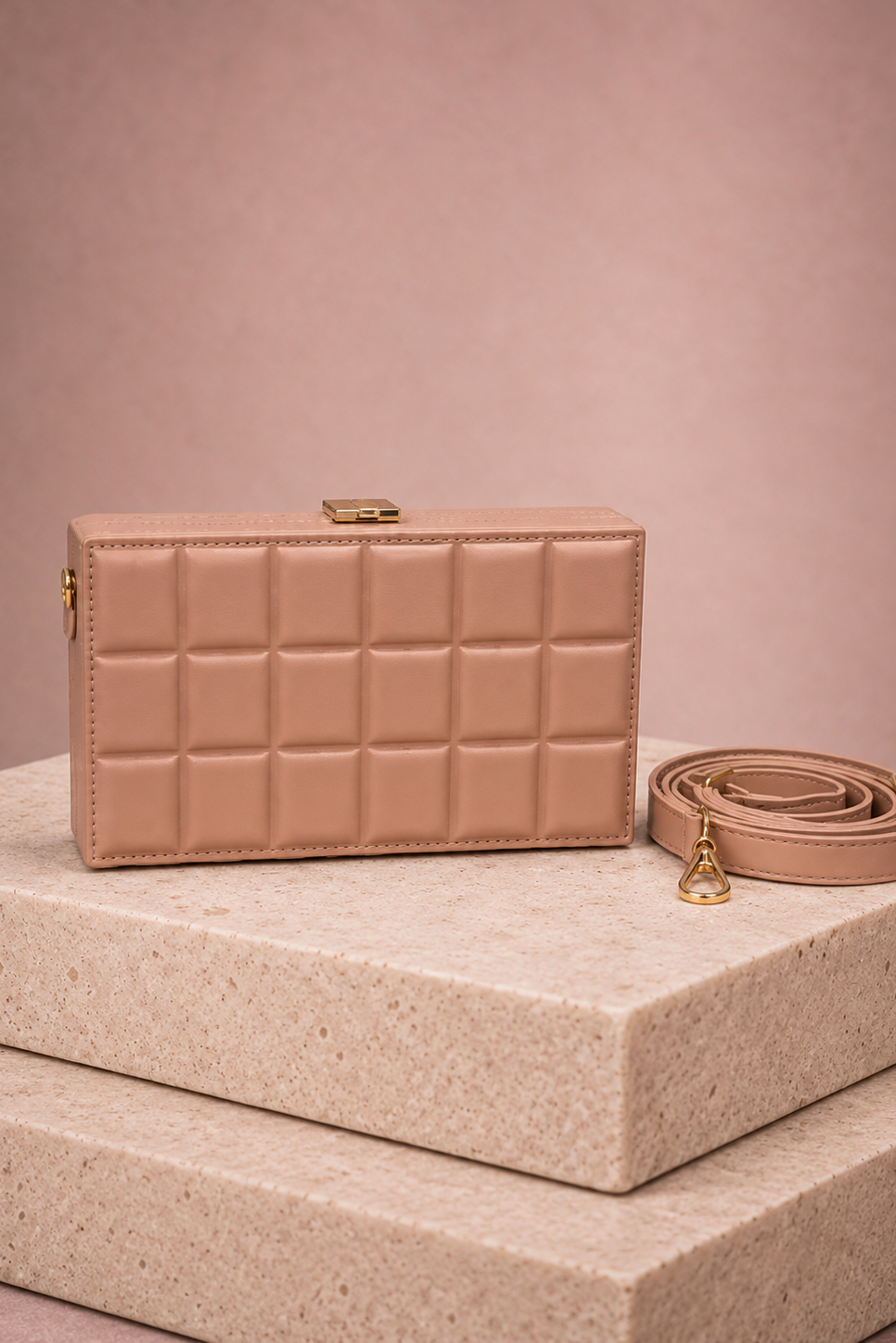 Astra Structured Box Bag - Blush Nude