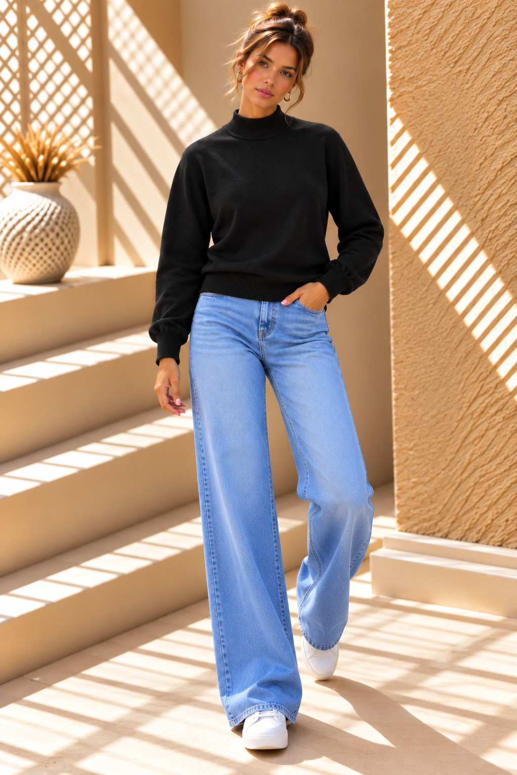 Aveline Turtle Neck Jumper – Black