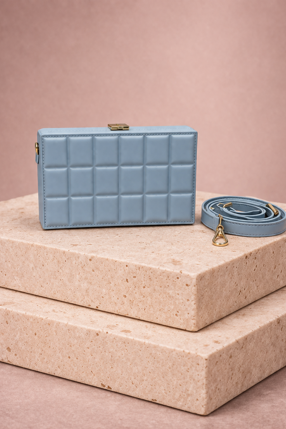 Astra Structured Box Bag - Powder Blue