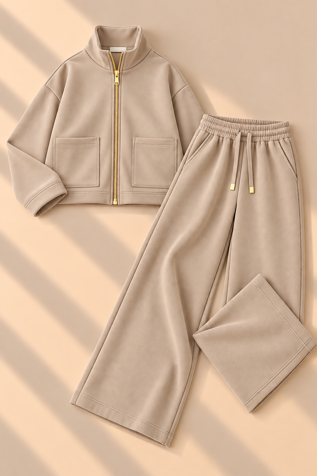 Veyra Zip Co-ord Set - Beige