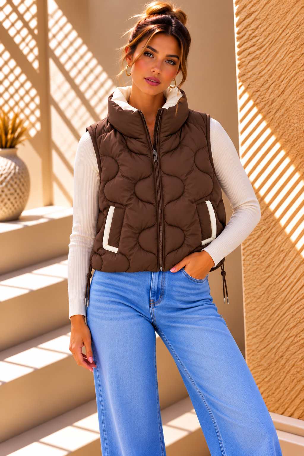 Bexley Quilted Gilet – Brown