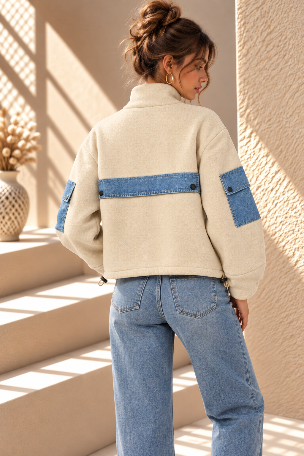 Bexley Denim Trim Jacket – Cream