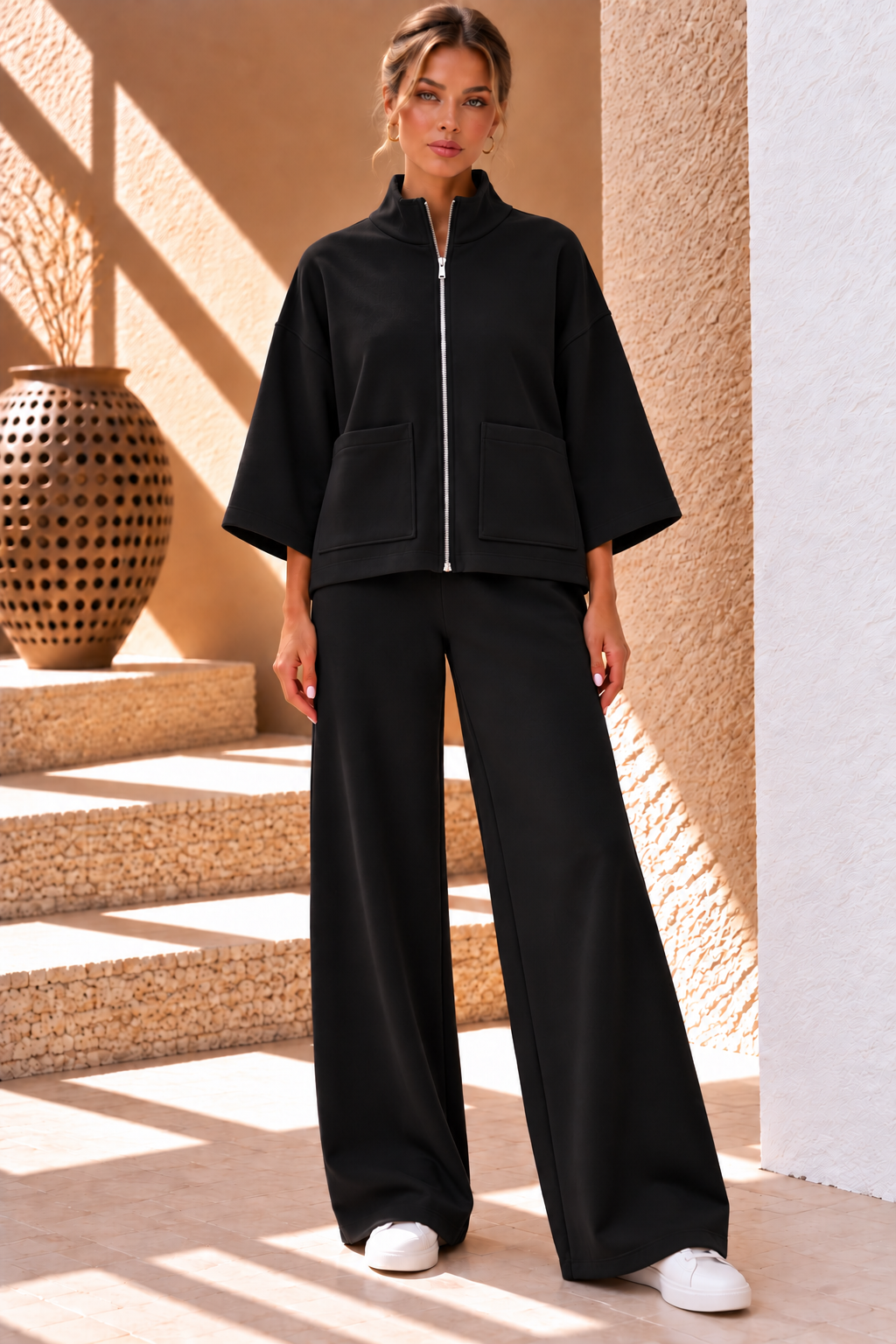 Veyra Zip Co-ord Set - Black