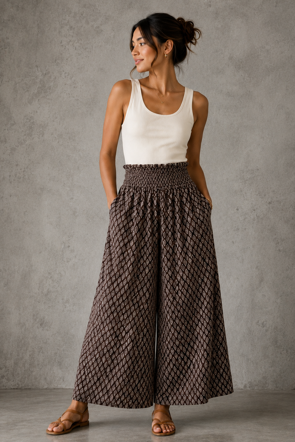 Boho Chocolate Wide-Leg Pants