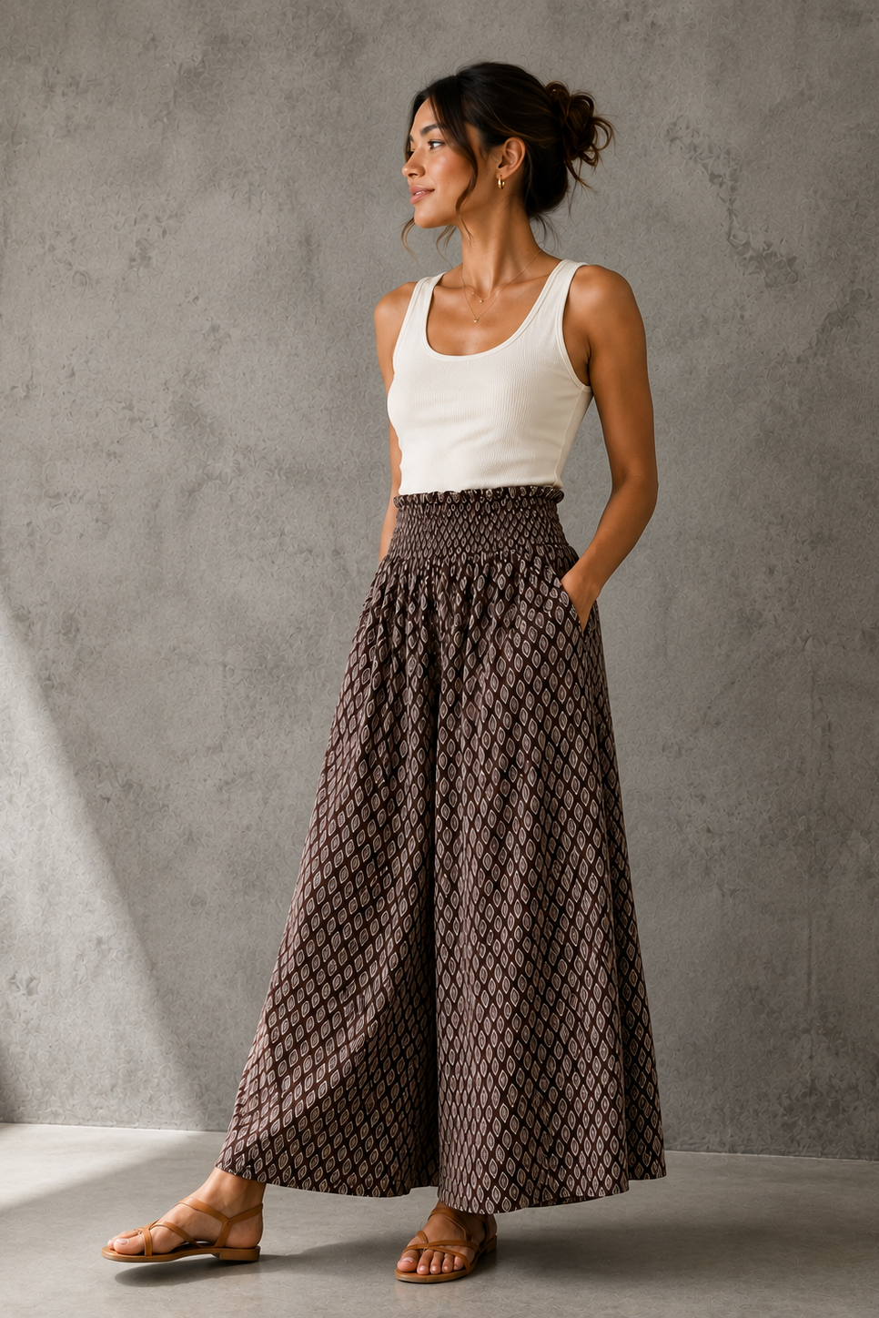 Boho Chocolate Wide-Leg Pants