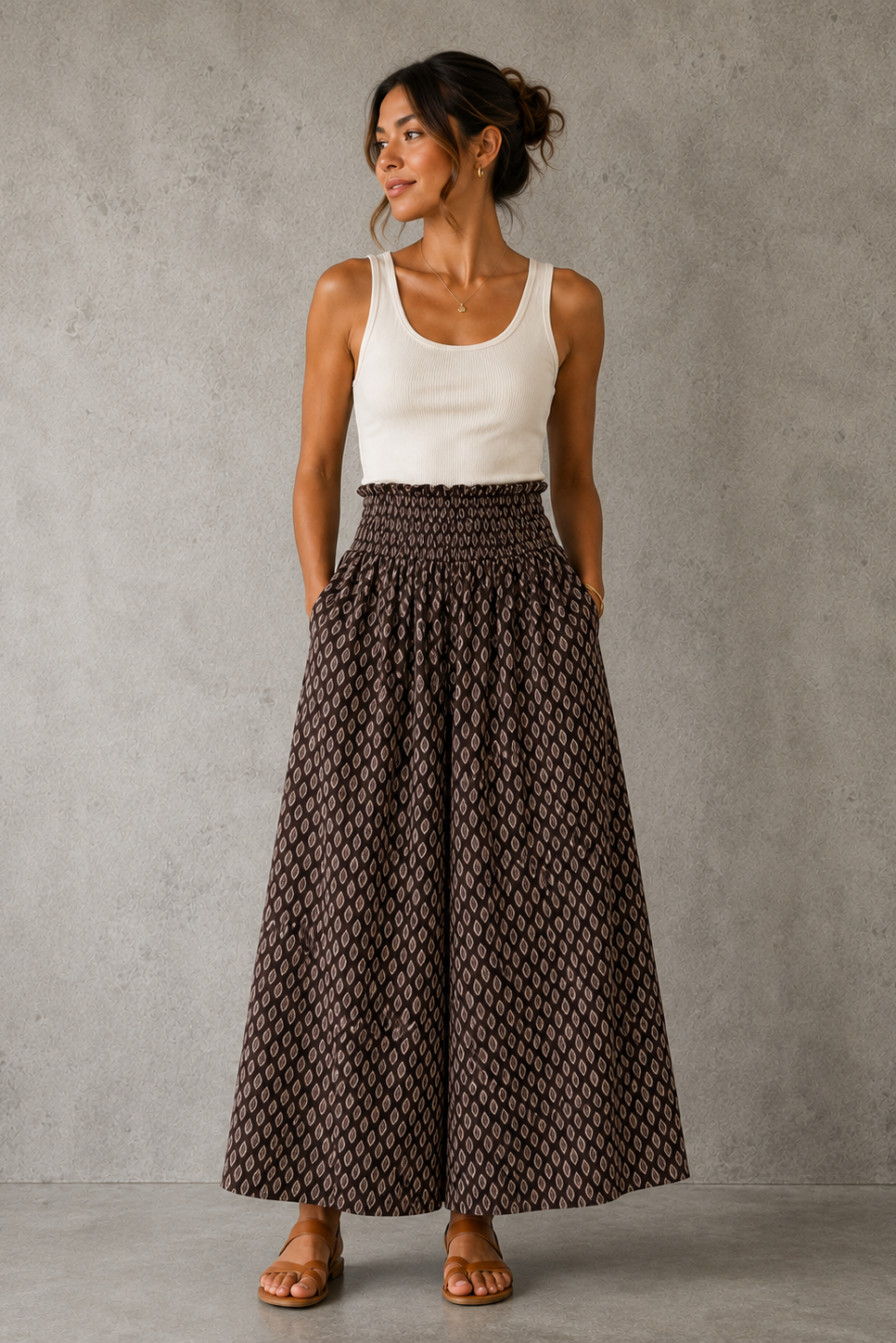 Boho Chocolate Wide-Leg Pants
