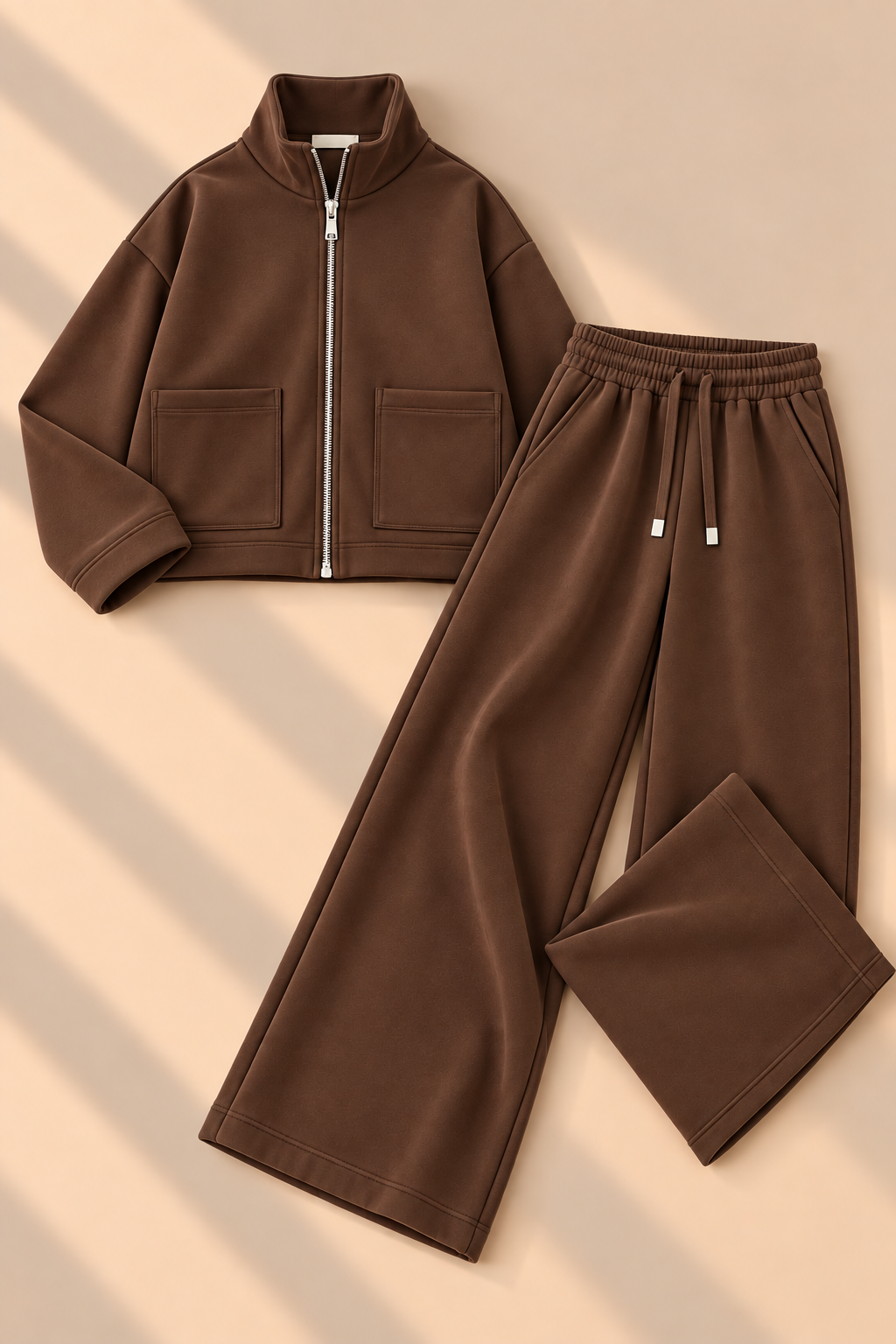 Veyra Zip Co-ord Set - Brown