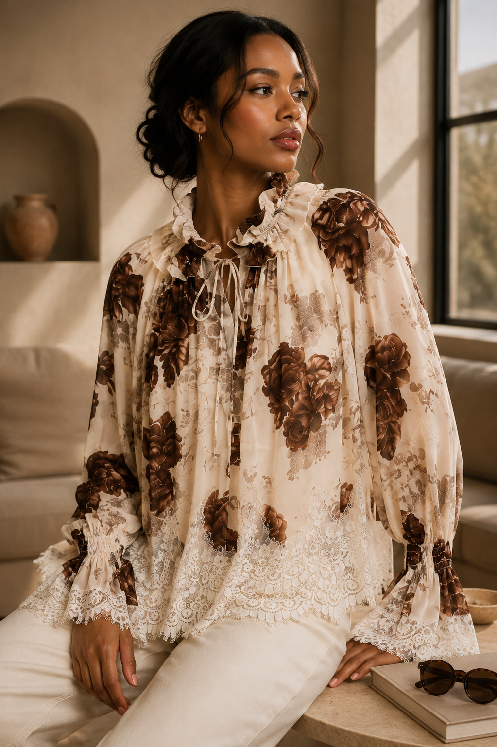 Camille Rose Lace Blouse