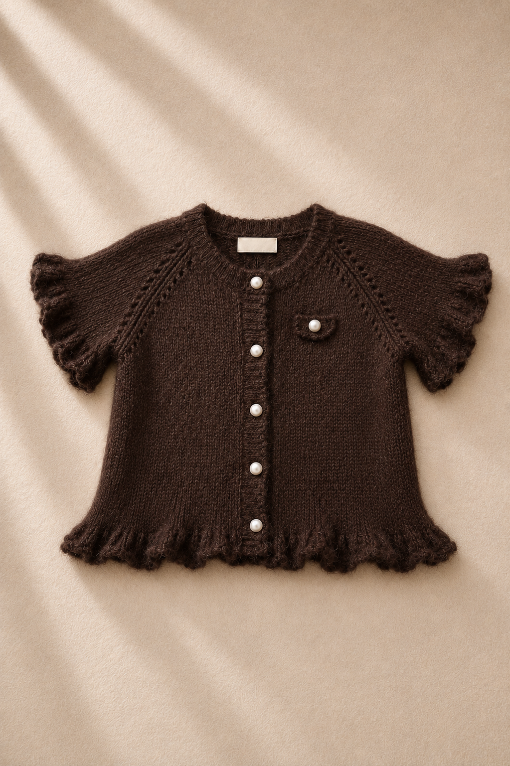 Camille Pearl Knit Top – Chocolate