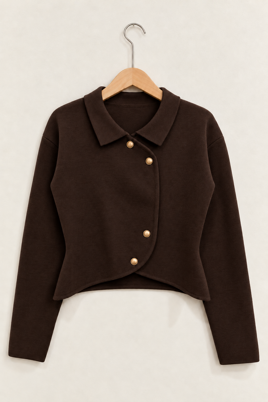 Vesper Asymmetric Cardigan – Brown