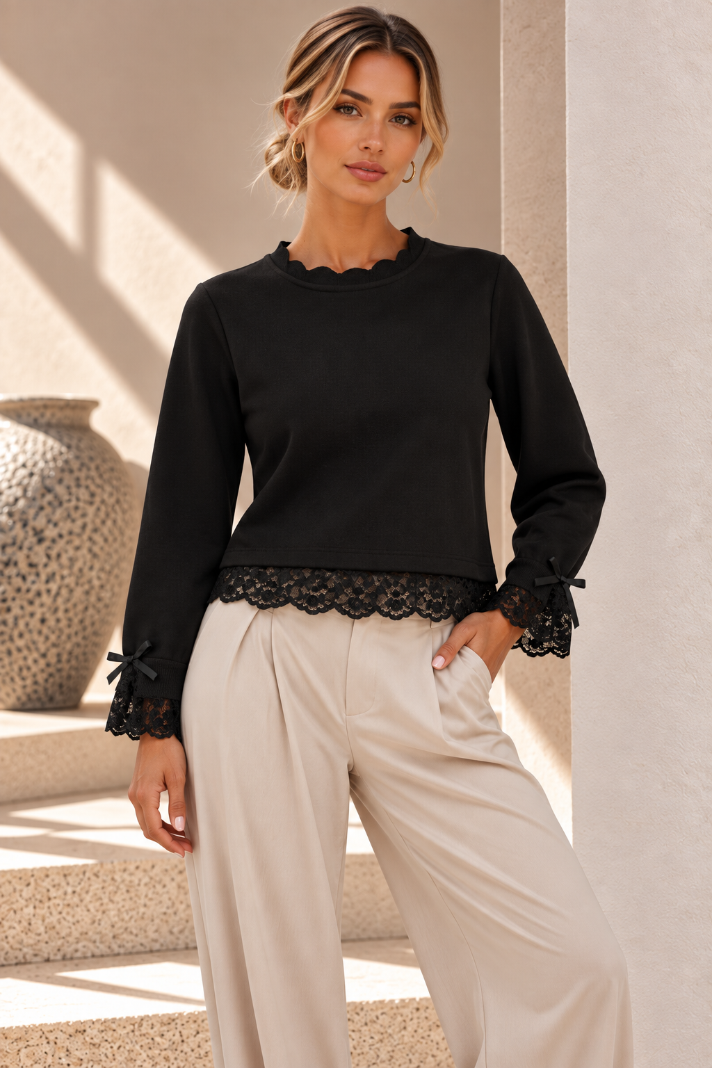 Couture Lace Top – Black
