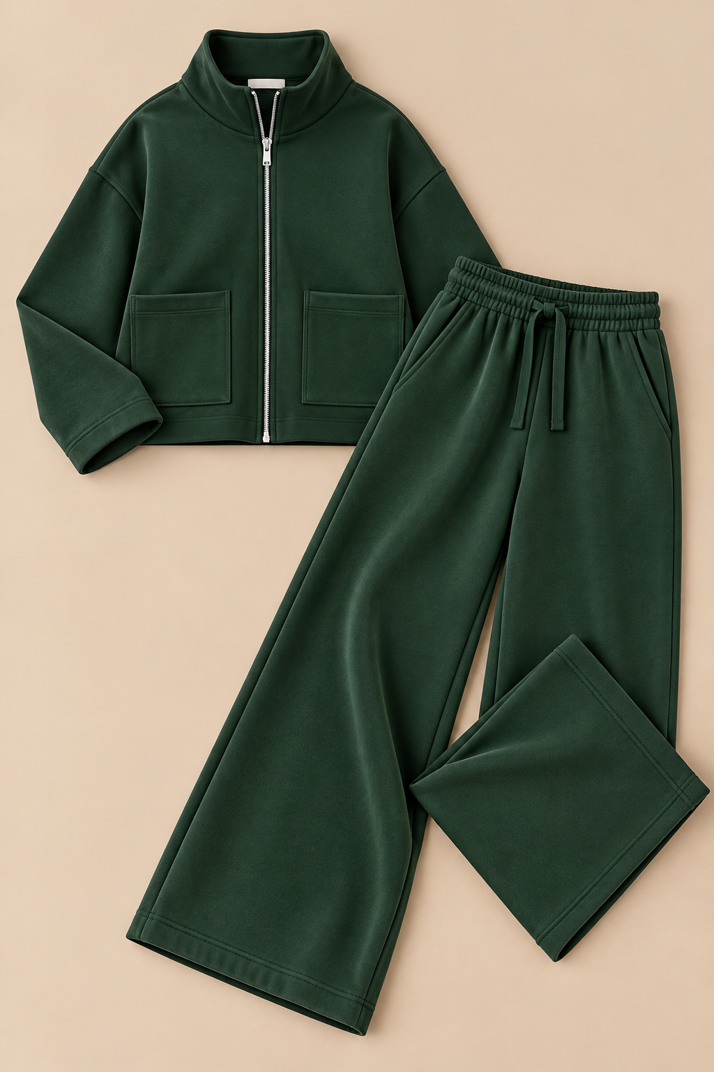 Veyra Zip Co-ord Set - Dark Green