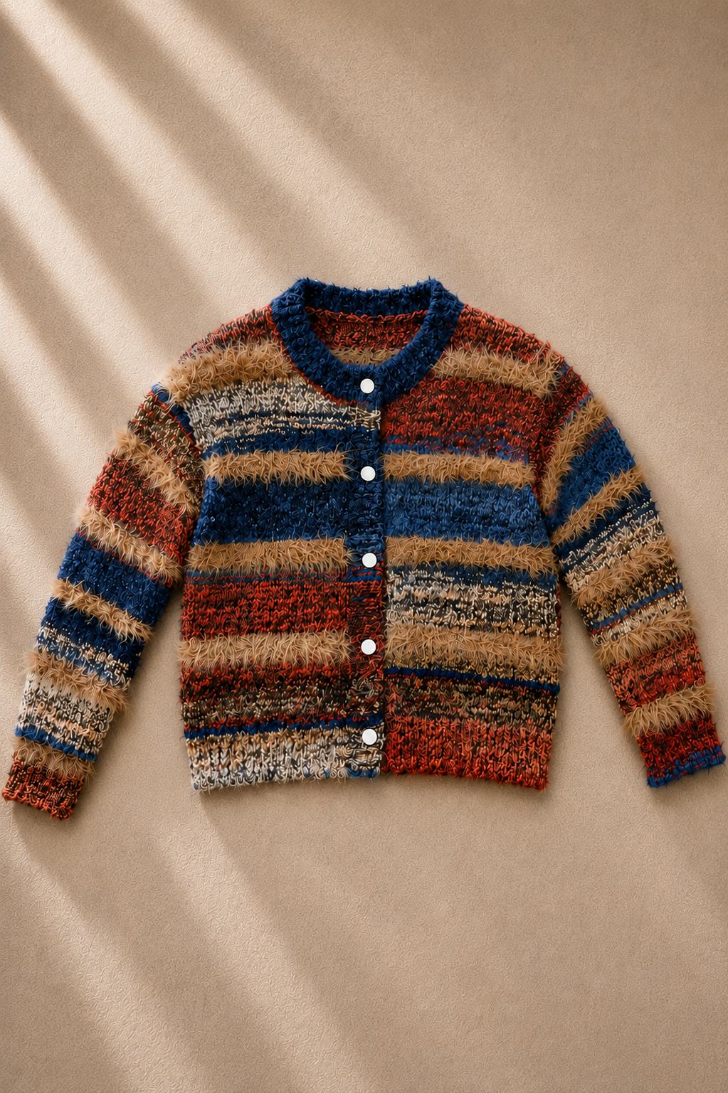 Harper Stripe Fluffy Knit Cardigan