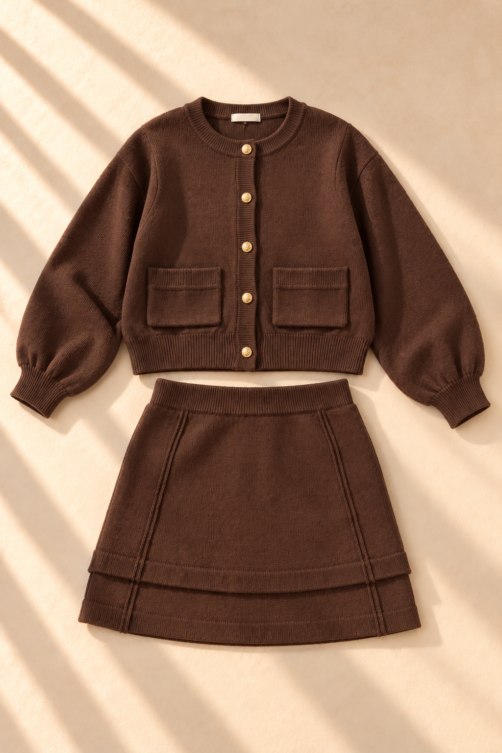 Hart Knit Skirt Set – Chocolate