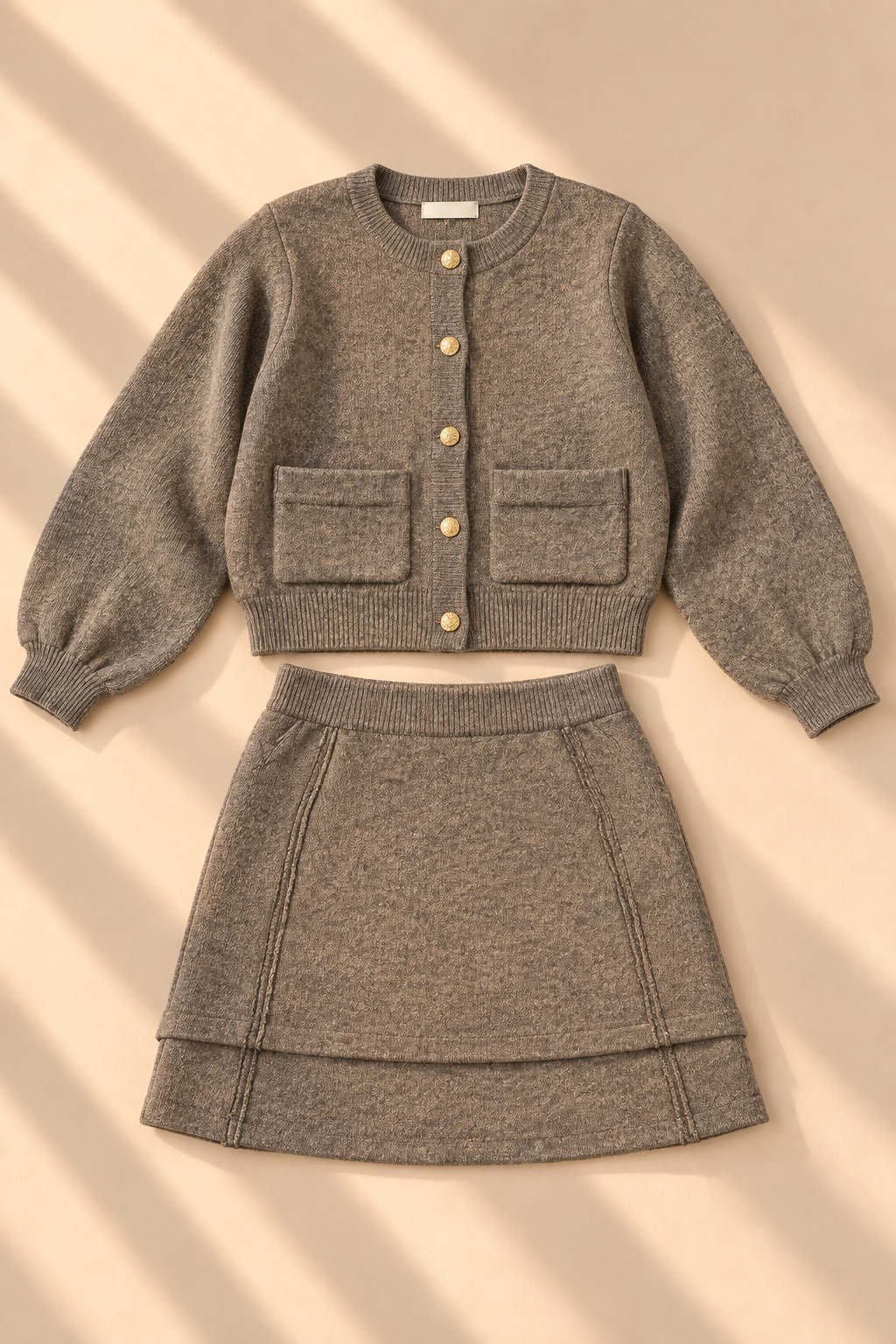 Hart Knit Skirt Set – Taupe