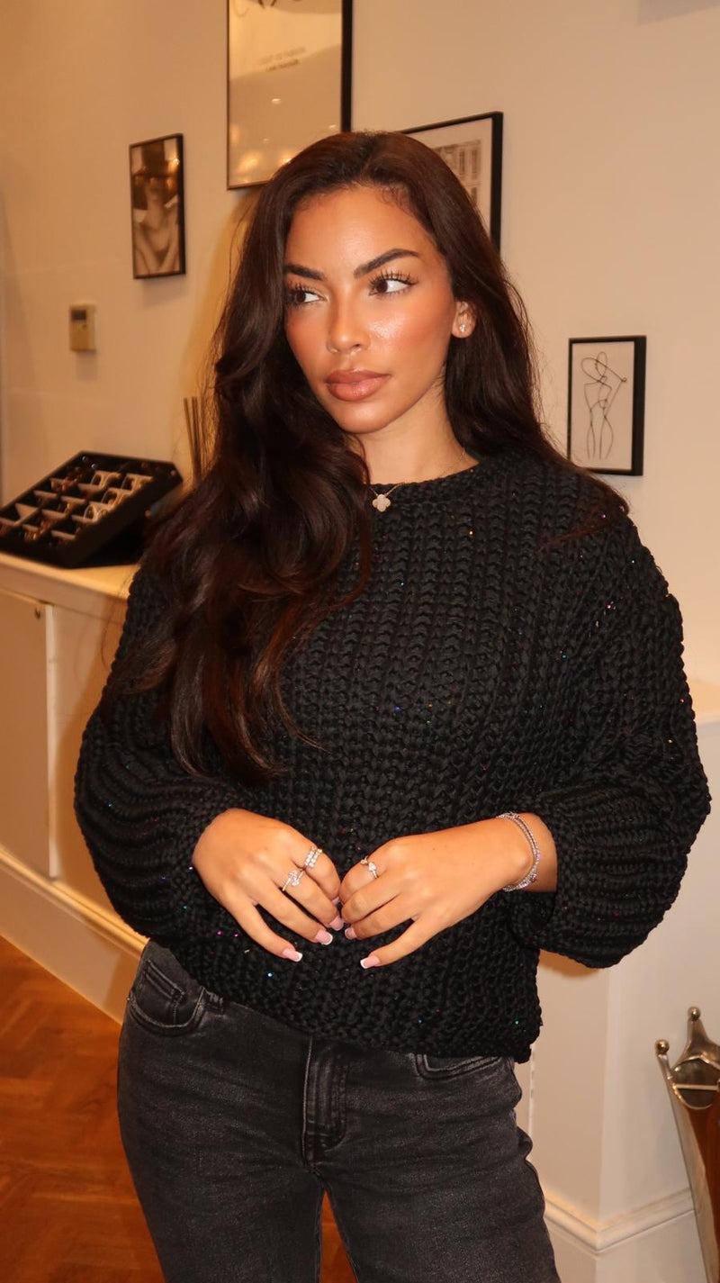 Lila Shimmer Knit Sweater
