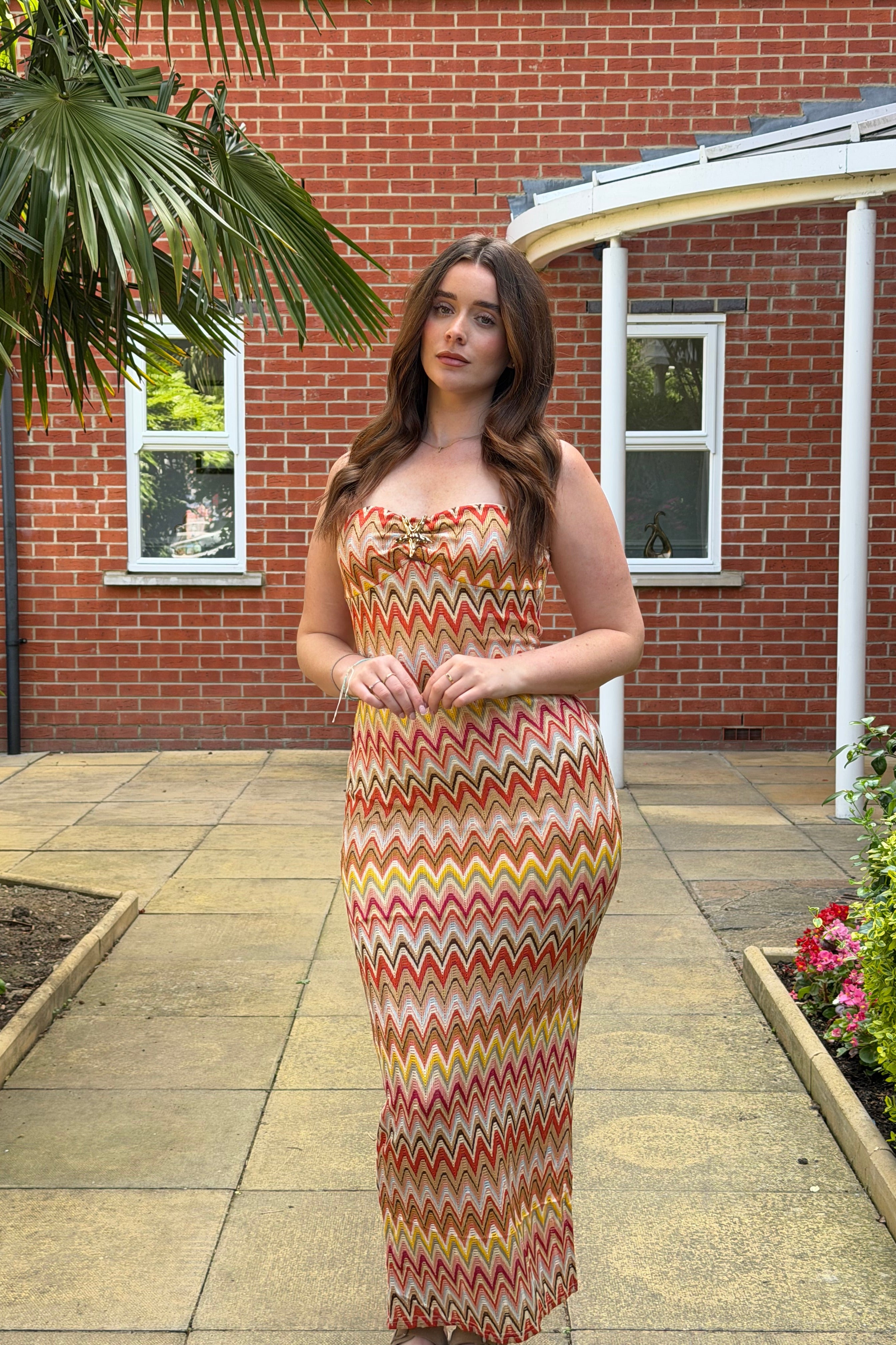 Zigzag Knit Maxi Dress
