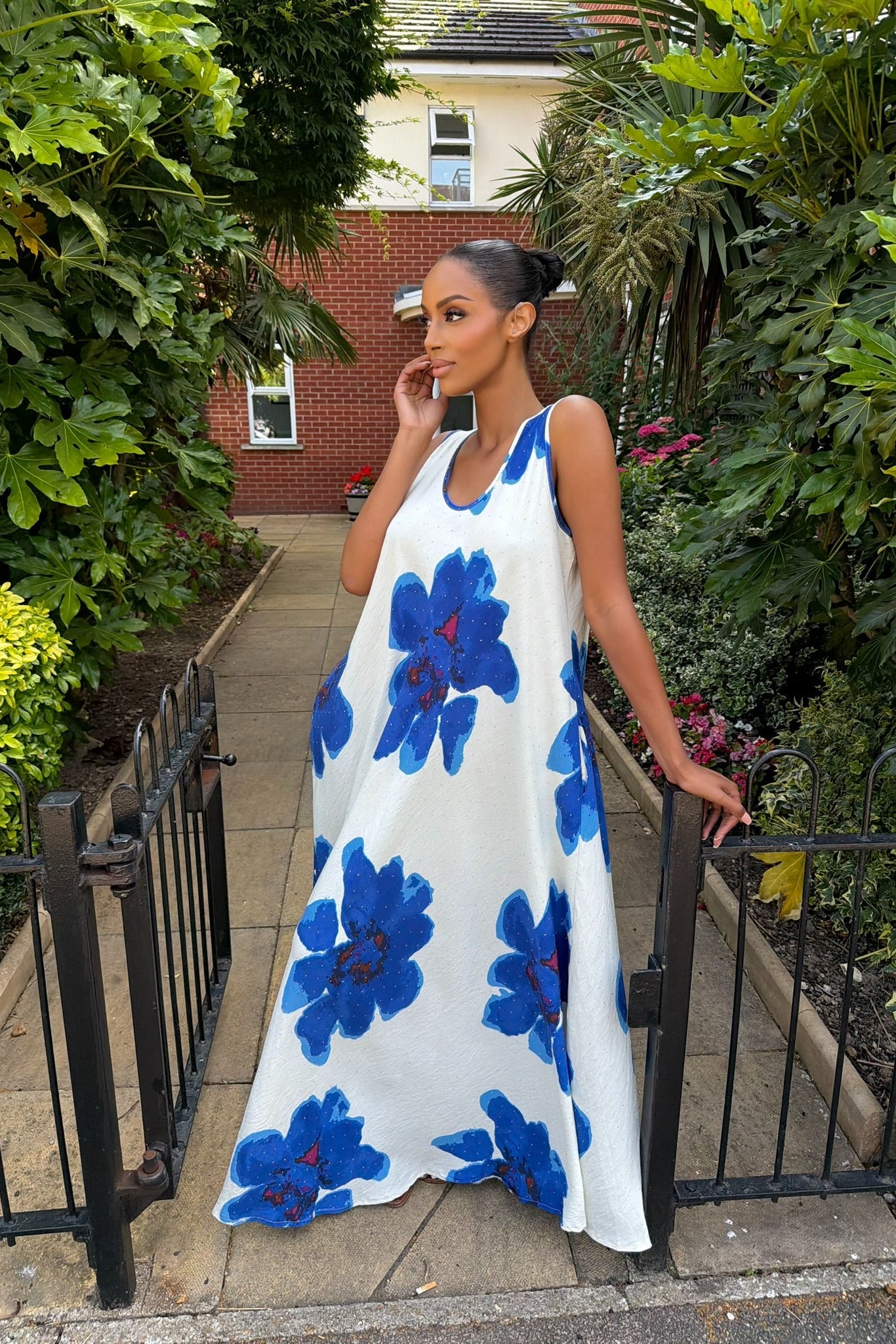 Blue Floral Maxi Dress
