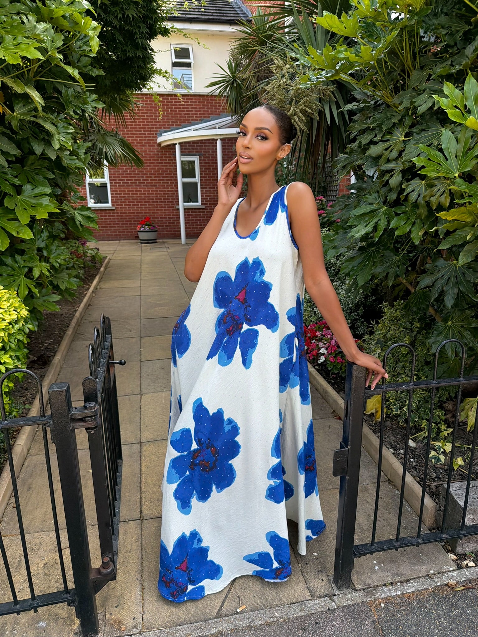 Blue Floral Maxi Dress