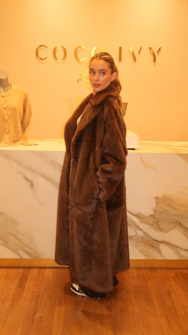 Auburn Faux Fur Coat