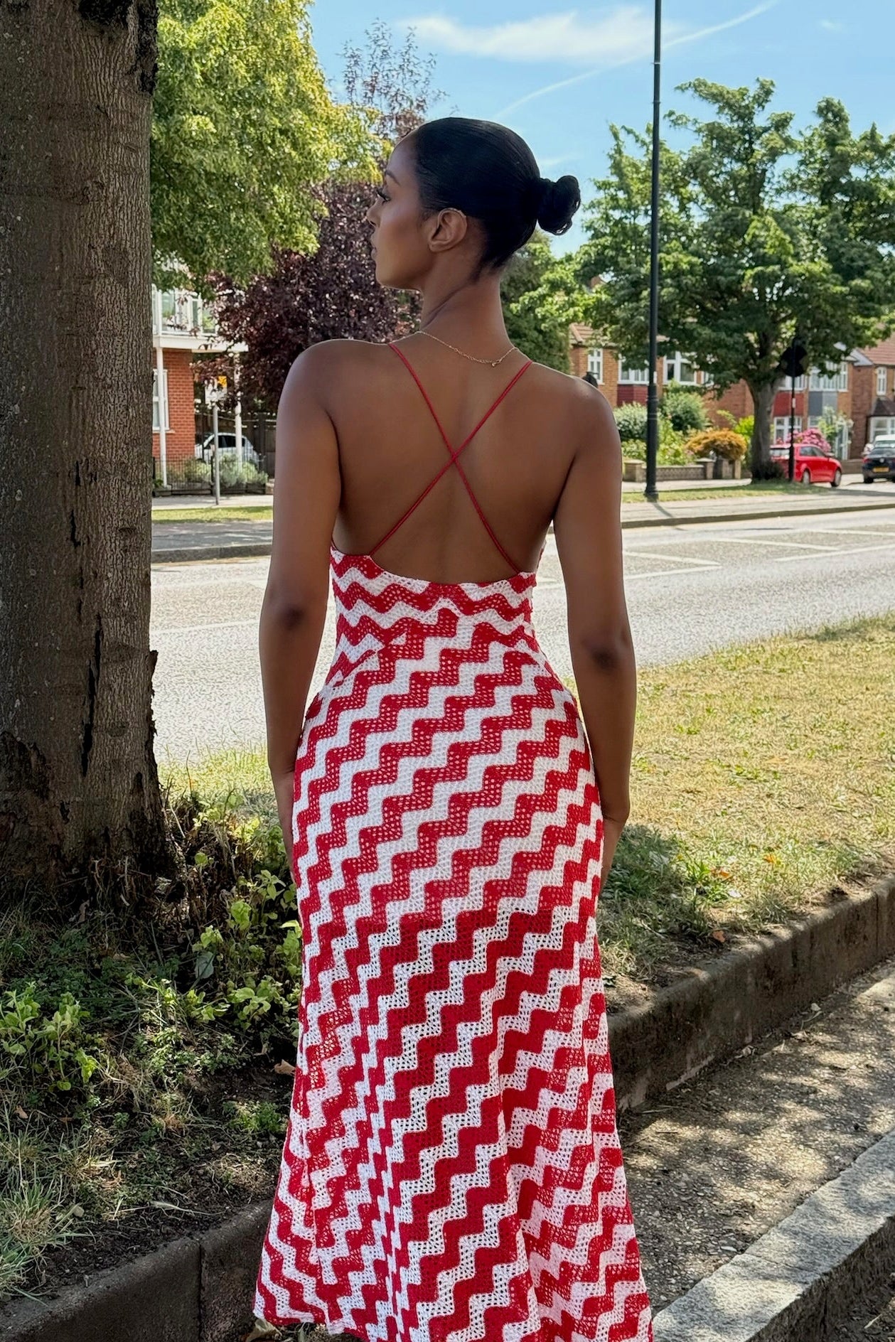 Zigzag Maxi Dress - Red