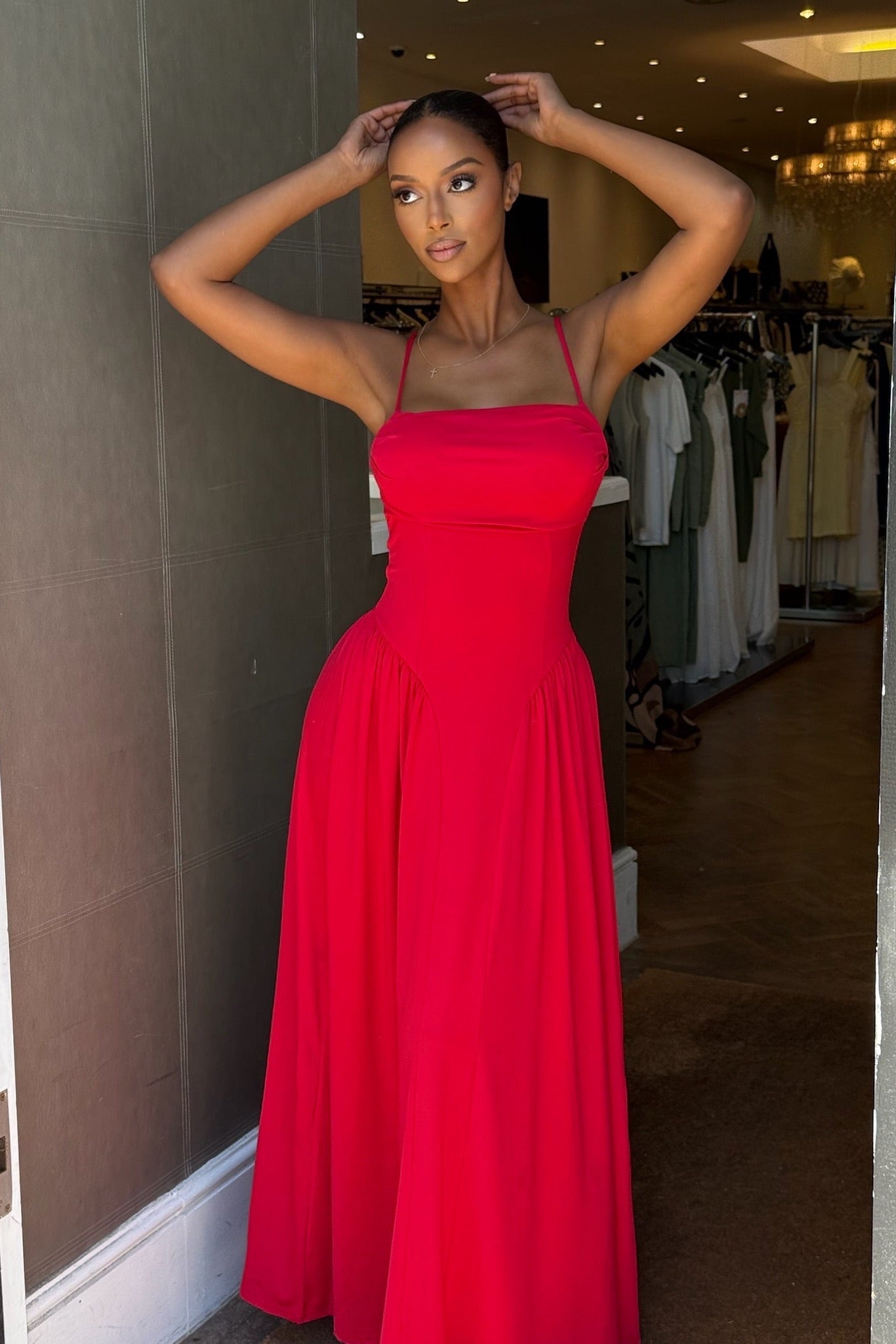 Coco Drape Maxi Dress - Red