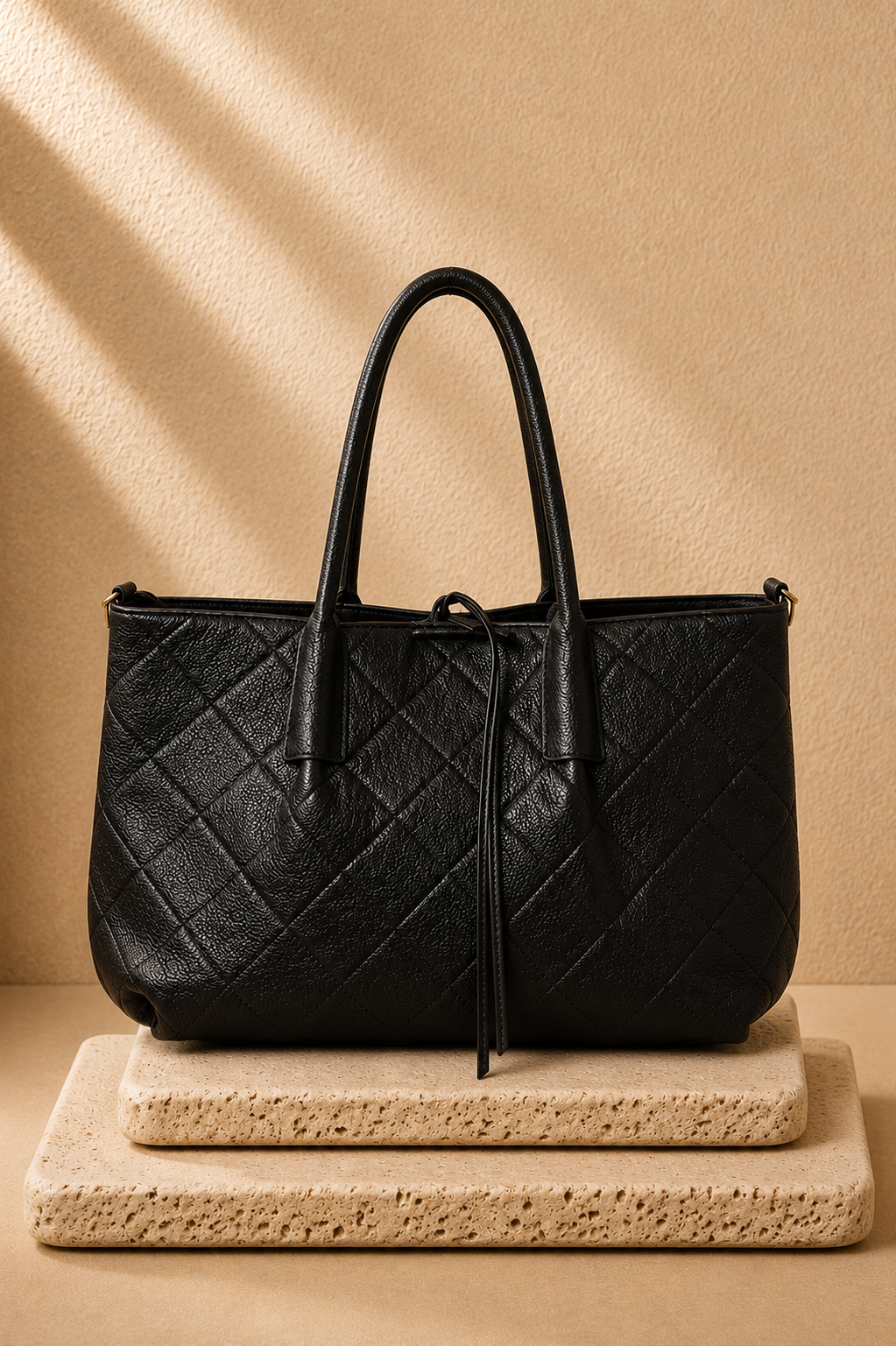 Kensington Quilted Tote Black