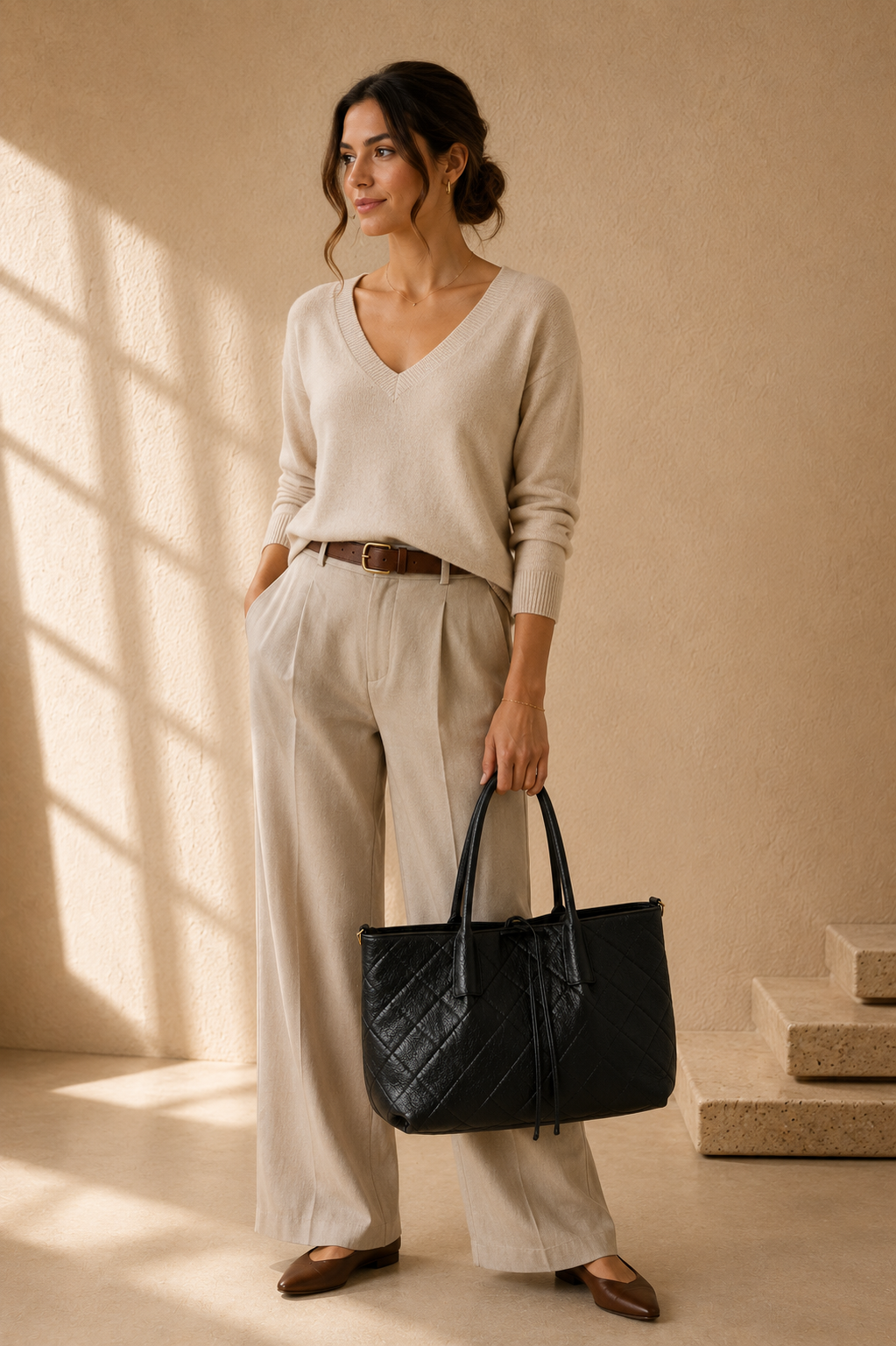 Kensington Quilted Tote Black
