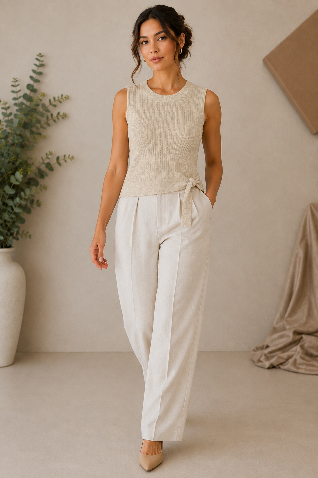 Light Green Ribbed Knit Top