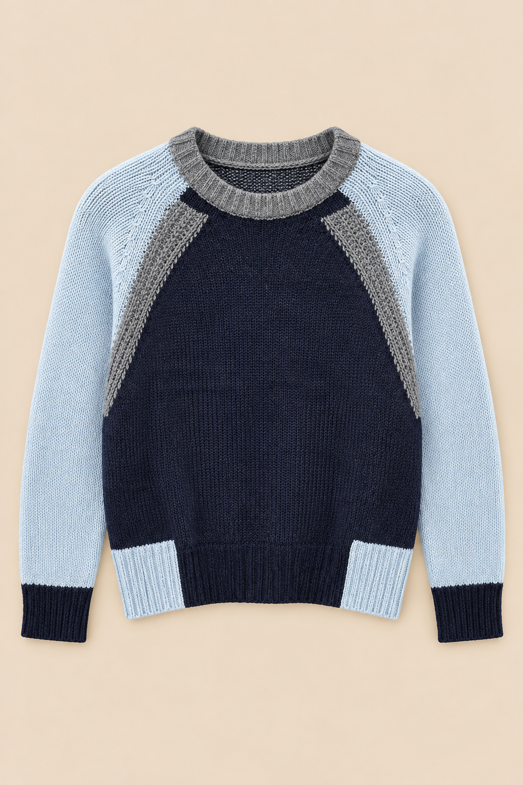 Liora Contrast Raglan Knit Jumper – Navy