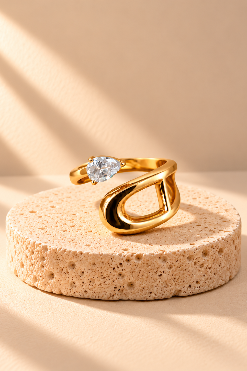 Lyra Crystal Sculptural Ring
