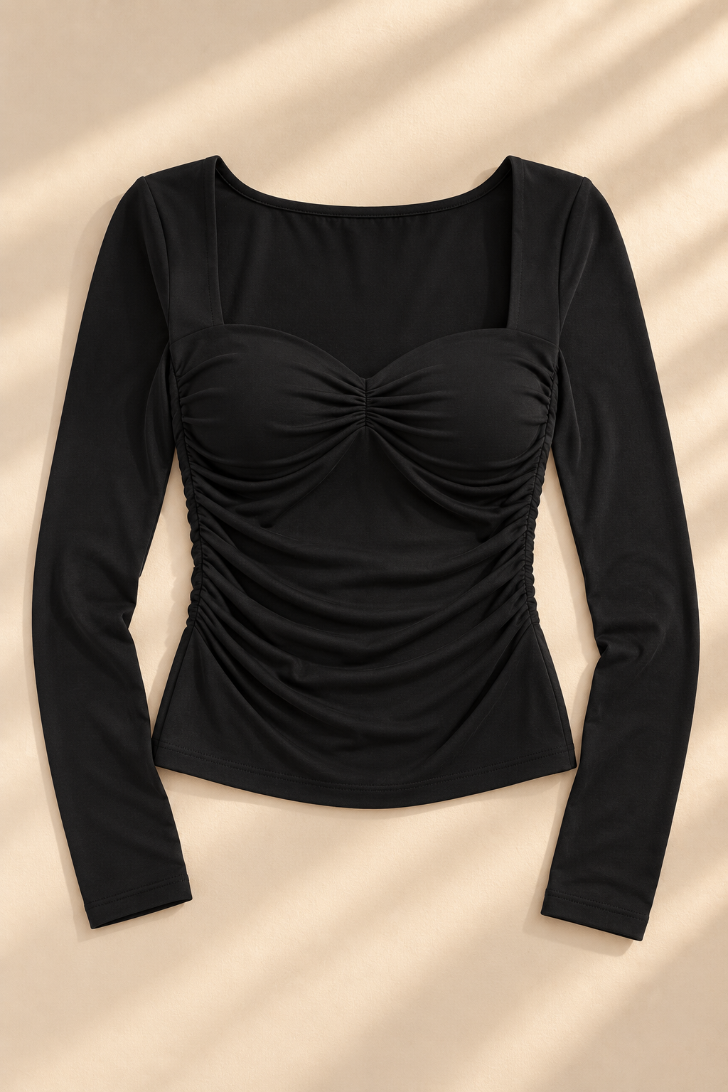 Mila Ruched Top – Black