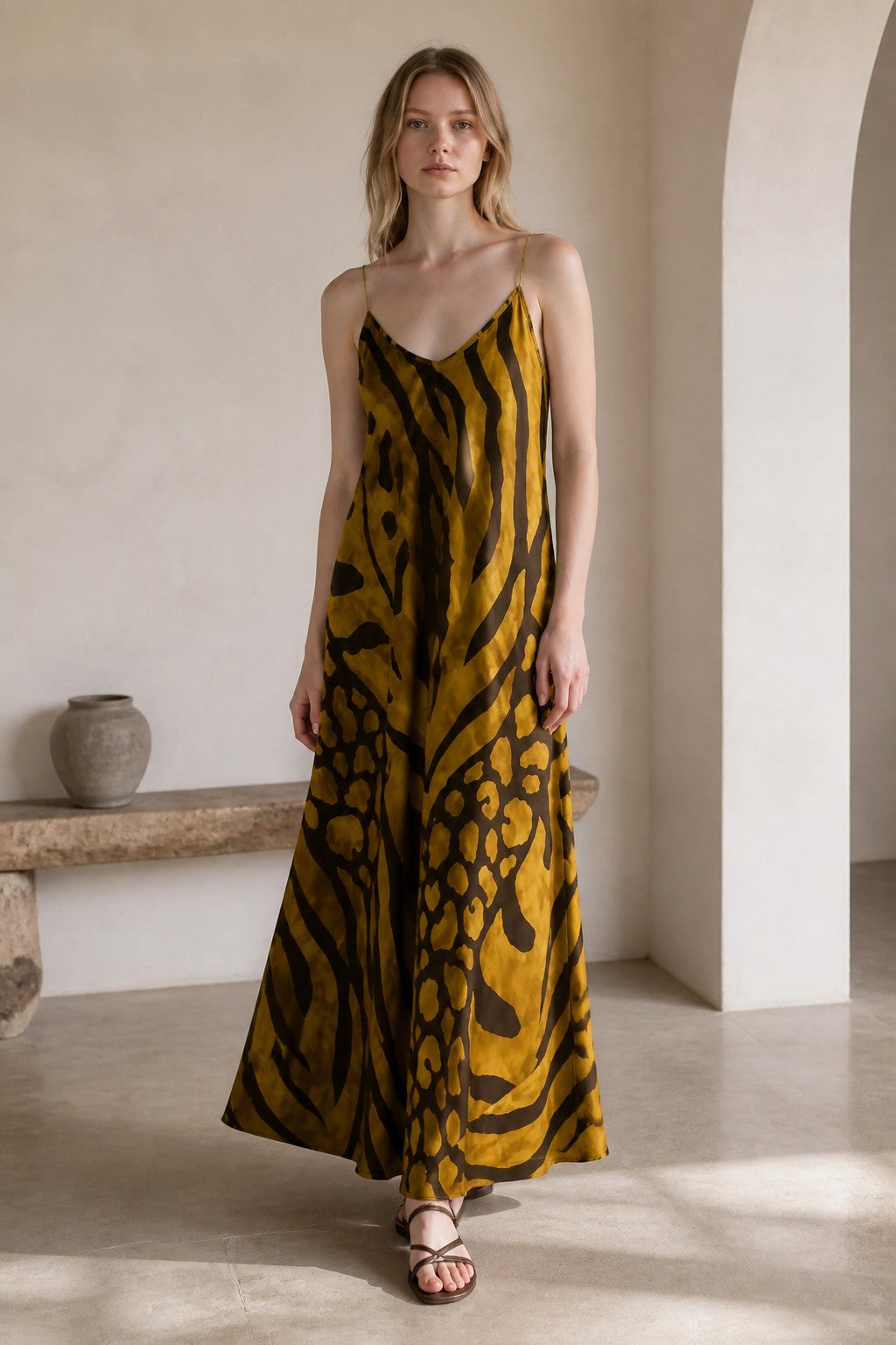 Savanna Muse Slip Dress - Golden Ochre