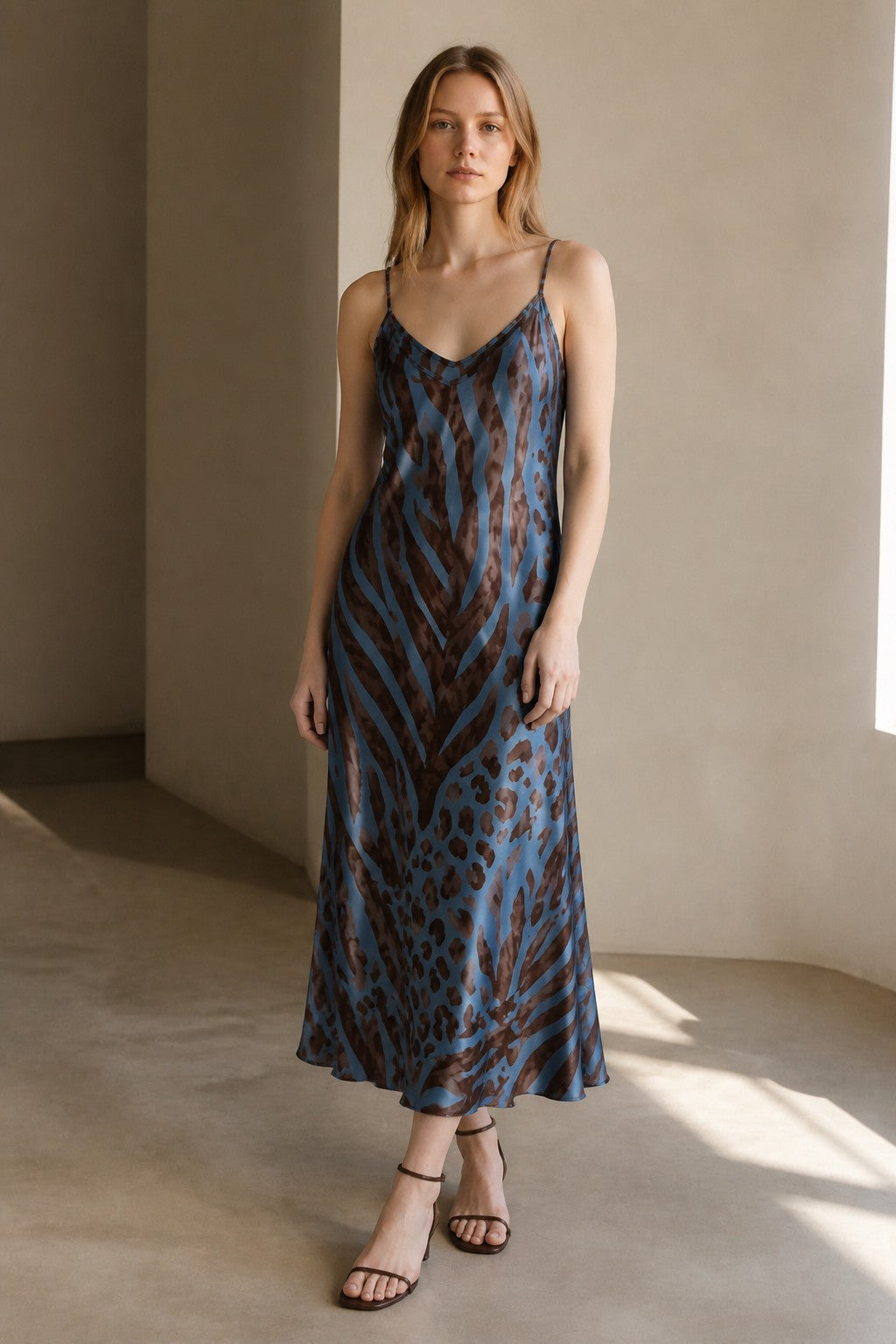 Savanna Muse Slip Dress - Azure Sky