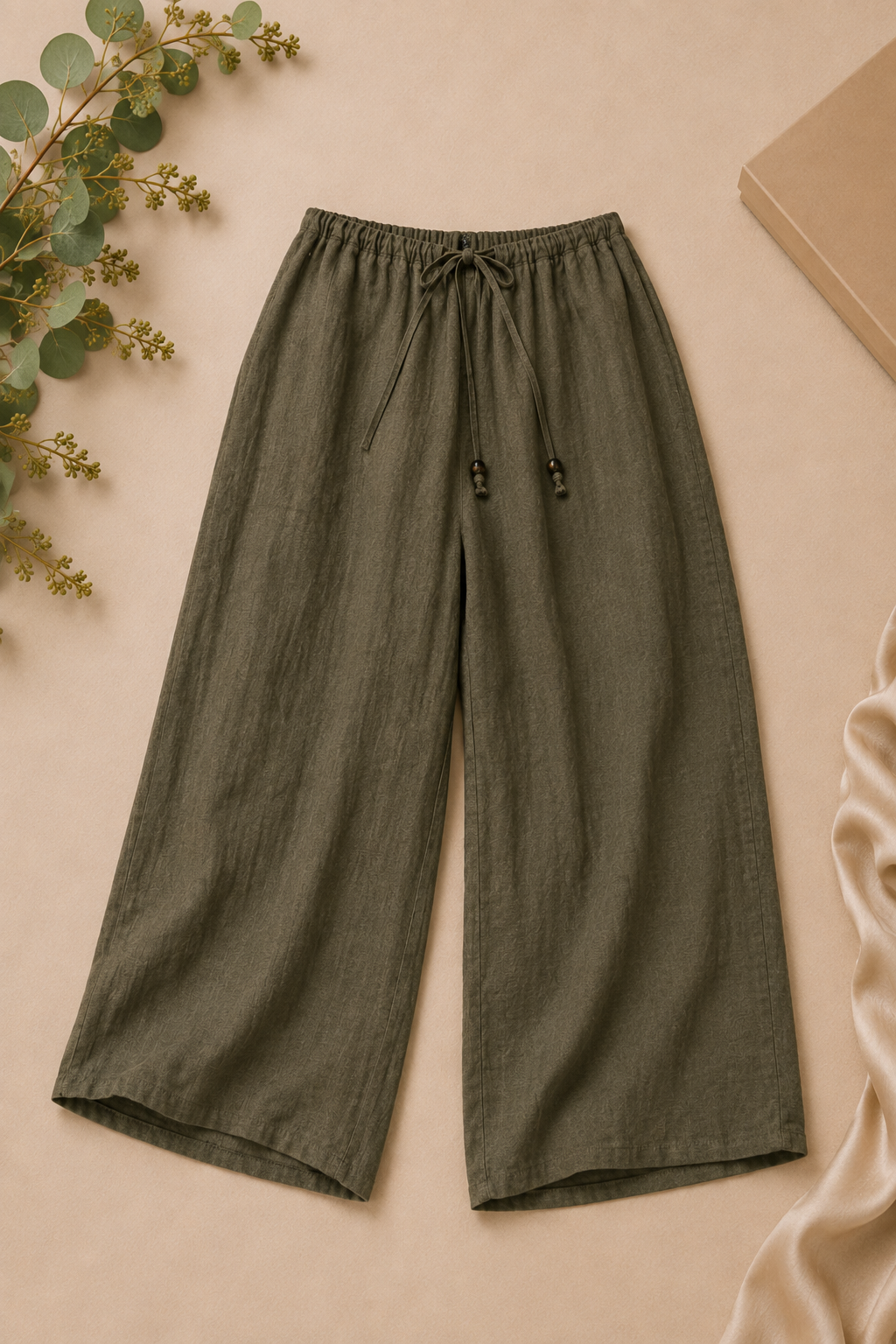 Olive Linen Trousers