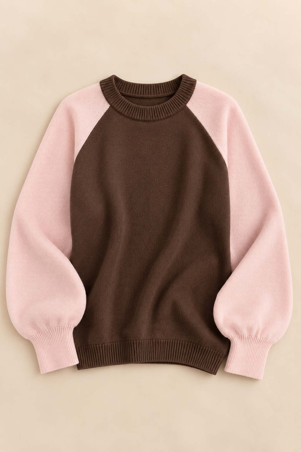 Orla Contrast Knit – Chocolate & Blush