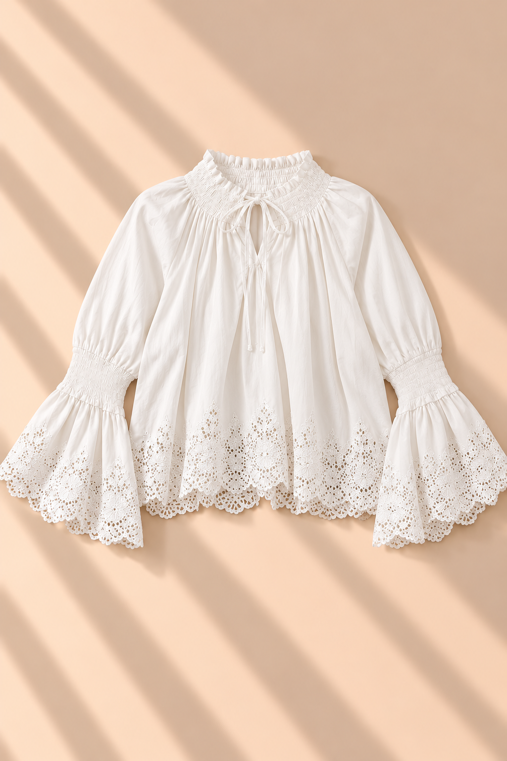 Ottilie Broderie Blouse – White
